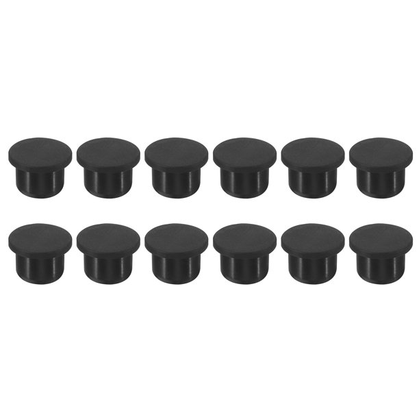 Uxcell Tapón de Agujero de Goma de Silicona Diámetro 14mm Tapón Flexible Suave para Agujero de 13-14mm Negro 12 Piezas
