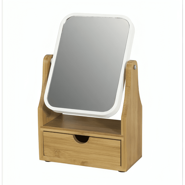 Genérico - Espejo De Maquillaje Rotacion 360 Espejo De Mesa Con Cajon