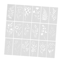 Bothyi - 18 Plantillas De Pintura De Flores Reutilizables Para Lienzo Pintado A Mano.