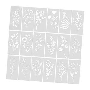 Bothyi - 18 Plantillas De Pintura De Flores Reutilizables Para Lienzo Pintado A Mano.