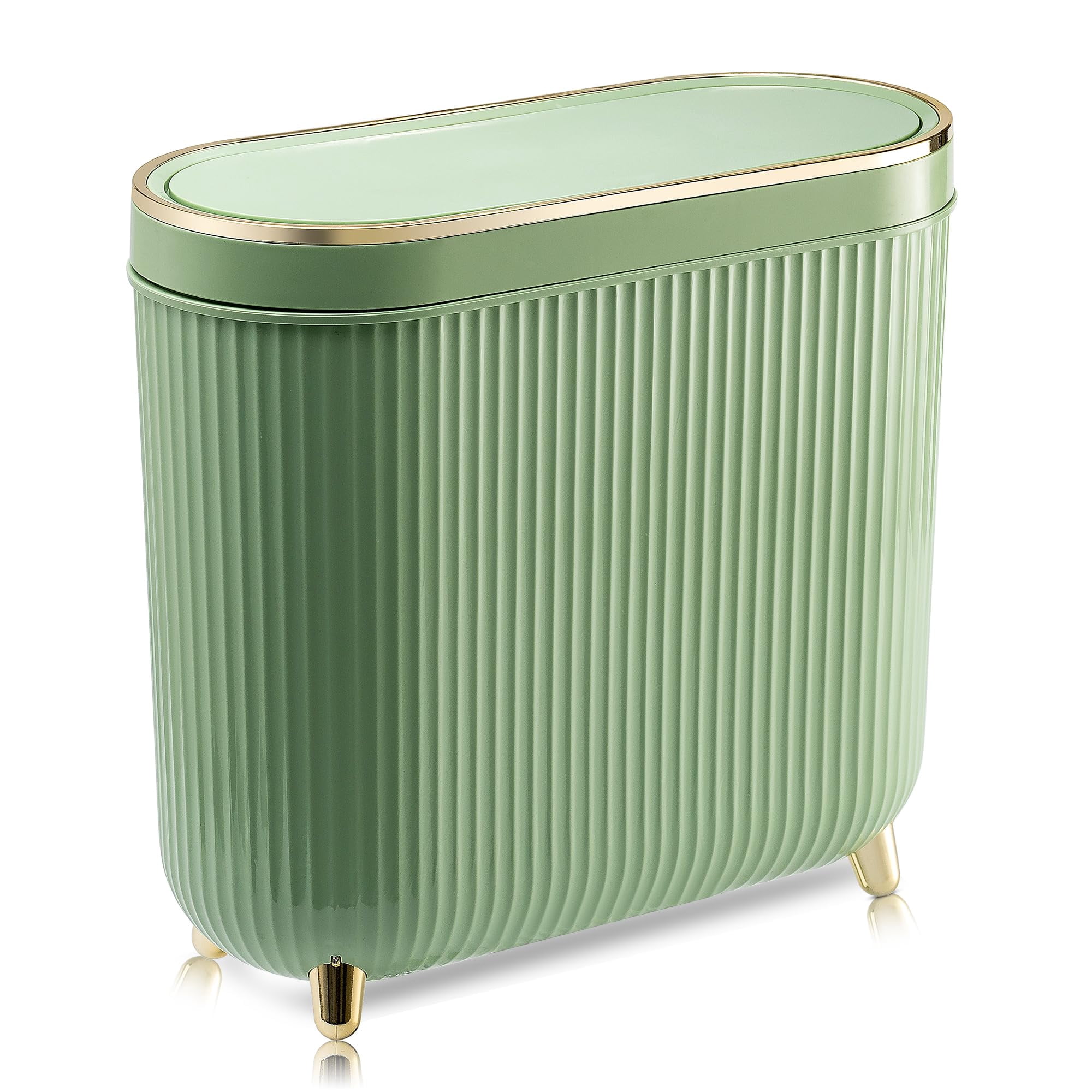 Bote De Basura Supteron De 12 L/3.2 Galones Con Tapa Para Baño, Color Verde Menta