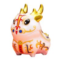 Magideal - Decoración De Tarro De Galletas De Cerámica Con Estatuilla De Dragón Del Año Nuevo Chino 2024 , Blanco