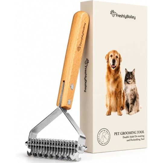 Freshly Bailey Pet Grooming Tools - Peine Deslanador Freshly Bailey Doble Cara Para Mascotas