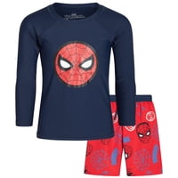 Conjunto De Natación Para Niños Marvel Con Camiseta De Lycra Spiderman Talla 10-12