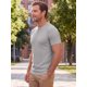 thumbnail image 4 of Camiseta Henley de Hombre INSPIRE CHIC de Manga Corta Cuello Redondo Verano a Rayas T-Shirts L Gris, 4 of 5