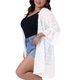 thumbnail image 4 of Agnes Orinda Kimono de Verano para Mujer de Talla Grande, Cárdigans con Mitad de Manga, Estilo Abierto, Casual, de Gasa, Talla 4X, Blanco, 4 of 6