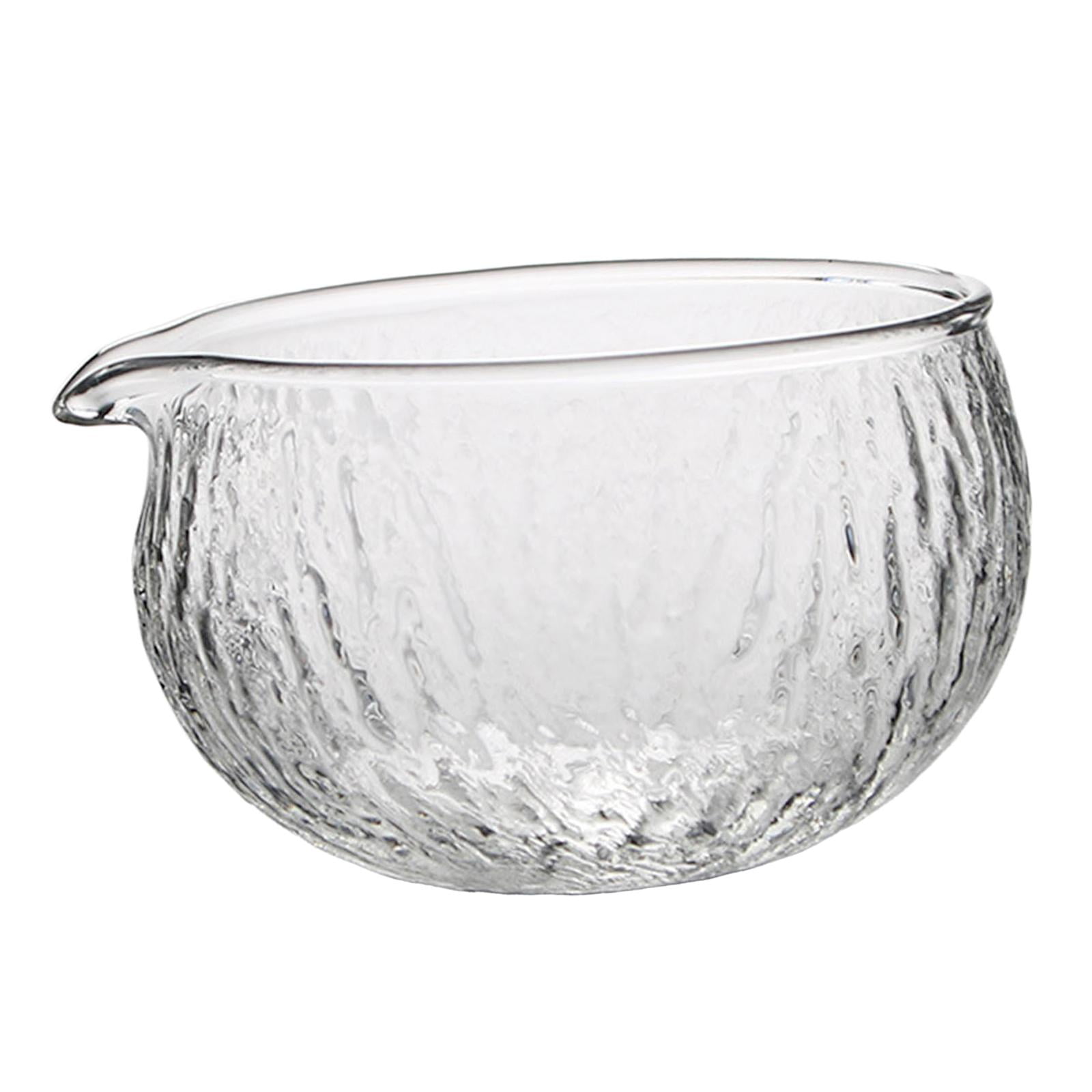 Bothyi - Tazas De Tazón De Matcha De Vidrio Texturizado Transparente De 500 Ml Con Pico Vertedor