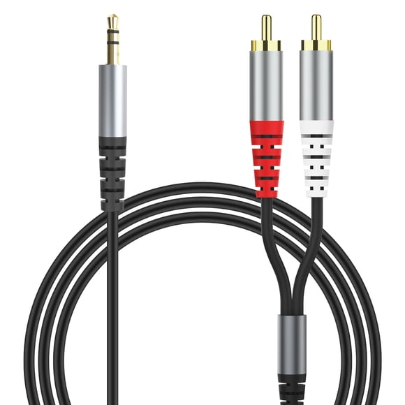 Cable de audio HieBee RCA a 3,5 mm AUX 1,5 m/4,9 pies para teléfonos inteligentes