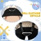 thumbnail image 5 of Set de ropa Lukxi para muñeca de peluche de 17 cm con sombrero y mono, color negro, 5 of 7