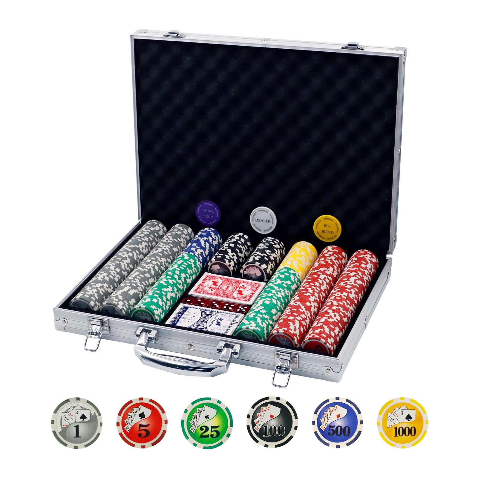 Juego De Fichas De Póker Boyzhood De 500 Piezas Con Caja De Aluminio De 11,5 G