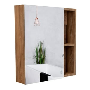 Fm Furniture - Mueble Botiquin 49.7X45X12.5 Cm Café Claro