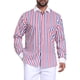 thumbnail image 1 of INSPIRE CHIC Camisas de Negocios de Manga Larga con Botones a Rayas para Hombre 2XL Rojo Azul, 1 of 4