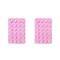 Magideal - 2X Funda De Silicona Con Ventosa Para Teléfono, Soporte De Adhesión Con Ventosa, Accesorios Para Teléfono Doméstico, Soportes Para Teléfono Para Vídeo Rosa