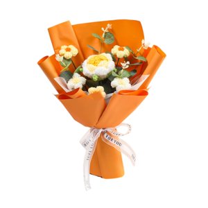 Magideal - Decoración De Flores De Flor De Crochet Decoración De Flores Preservada Arreglo Floral Flor Artificial Hecha A Mano Para El Hogar Mamá De Acción De Amarillo