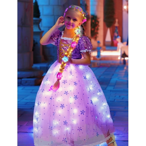 Disfraz de princesa Letsglow Light Up para niñas de 3 a 4 años