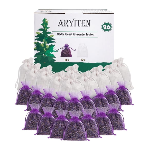 Bolsas tipo bolsita y astillas de cedro para cajones y armarios, paquete de 26