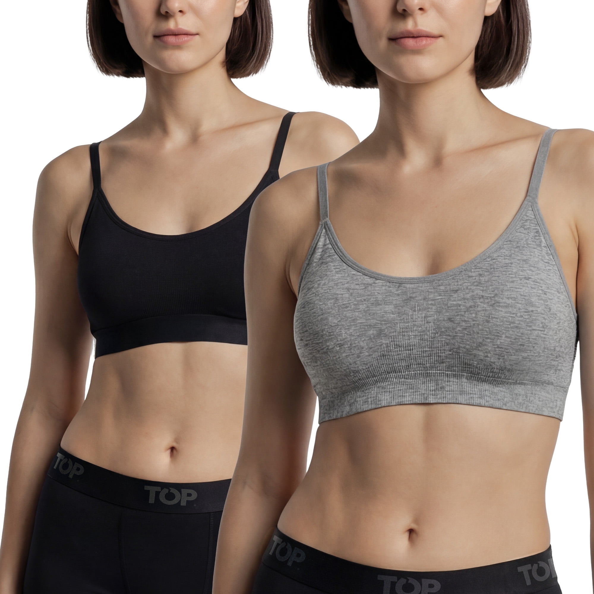 Top - Petos Mujer Microfibra Bretel Delgado Pack 2 C1