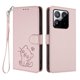 thumbnail image 1 of Funda Volteable con Diseño de Gato para Xiaomi 15T, Rosa, 1 of 6