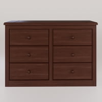 Muebles Insignes - Comoda Berlin Madera Nogal 6 Cajones