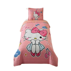Genérico - Cubrecama Quilt De Verano Infantil Niña Rosado