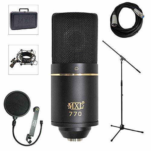 Kit De Micrófono Condensador De Estudio Mxl 770 Con Soporte Y Filtro Antipop