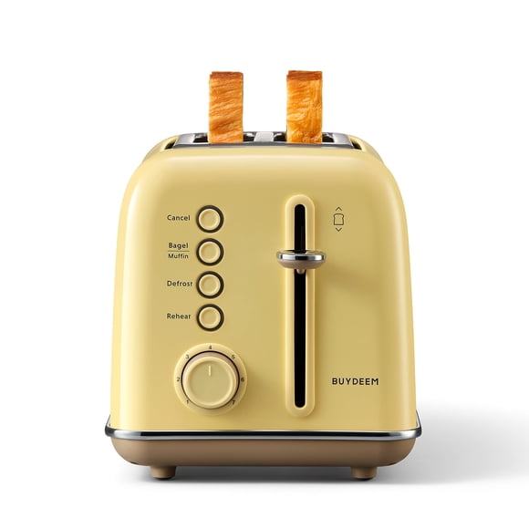Tostadora BUYDEEM DT620 para 2 Rebanadas con 7 Niveles de Tostado Amarillo