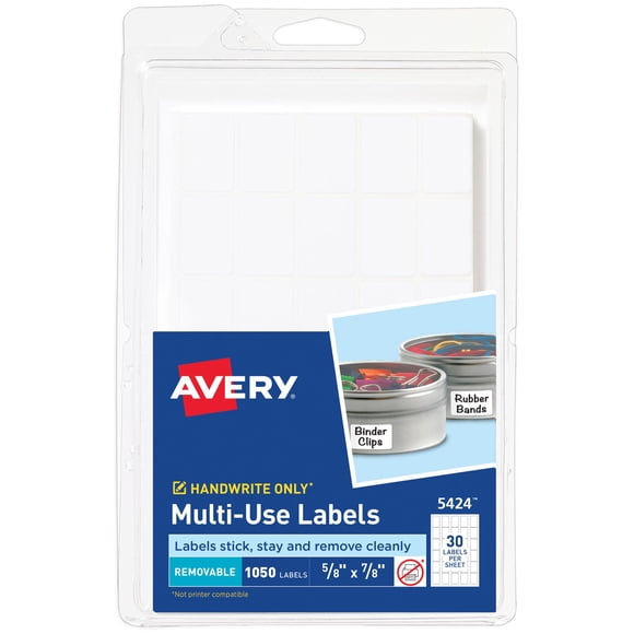 Label Avery, multiusos, removibles, 1050 etiquetas en blanco en total