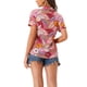 thumbnail image 3 of INSPIRE CHIC Camisas de Regreso a Clases para Mujeres Camisas Hawaianas de Manga Corta con Botones Florales Tropicales M Rosa Brillante, 3 of 6