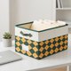 thumbnail image 4 of 1Pcs Cubo de Almacenamiento, Cesta de Almacenamiento Plegable de Tela Impresa con Asa para Organizar Ropa, Libros Naranja Verde 8.7*11.4*6.7in, 4 of 6