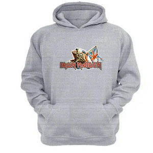 Genérico - Polerón Canguro Iron Maiden Gris Claro Talla S Unisex