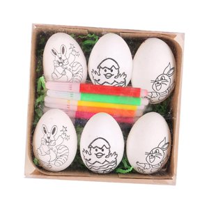 Magideal - Favores De Fiesta De Huevos De Pascua, Rellenos De Cestas De Pascua De Dibujos Animados, Manualidades De Pintura Diy, Huevos Para Bodas, Tiendas De , Conejo Blanco