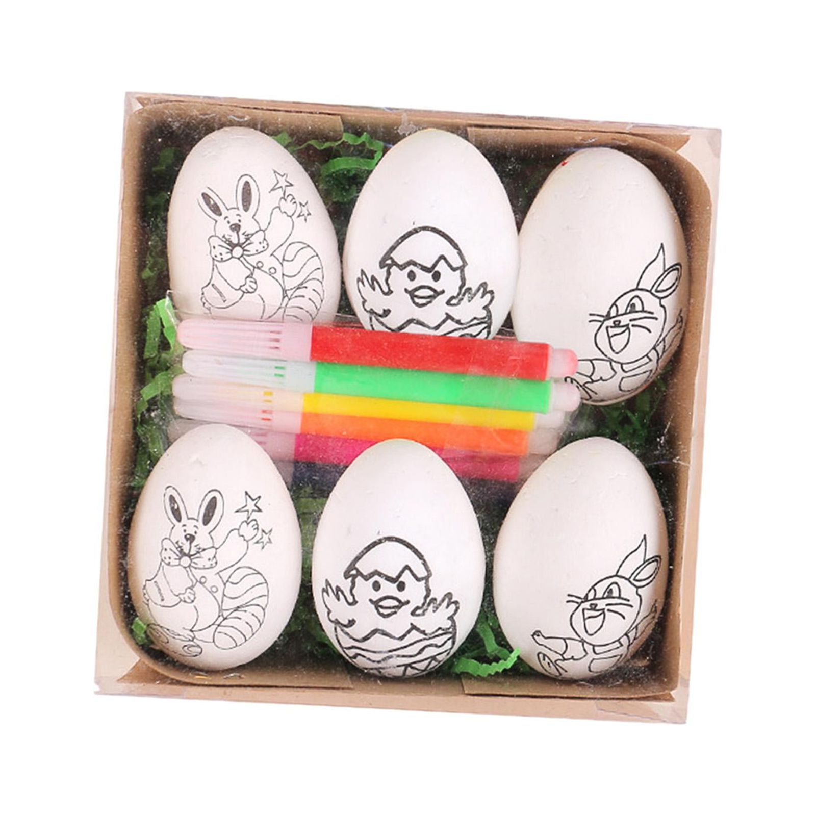 Magideal - Favores De Fiesta De Huevos De Pascua, Rellenos De Cestas De Pascua De Dibujos Animados, Manualidades De Pintura Diy, Huevos Para Bodas, Tiendas De , Conejo Blanco