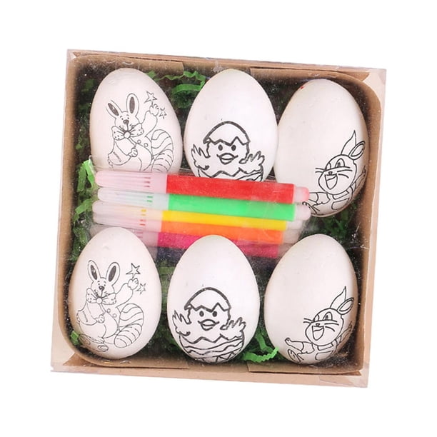 Favores de fiesta de huevos de Pascua, rellenos de cestas de Pascua de dibujos animados, manualidades de pintura DIY, huevos para bodas, tiendas de , conejo blanco