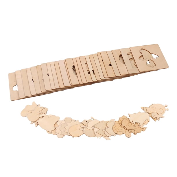 Juego de plantillas de dibujo de madera para niños en relieve, decoración artesanal, accesorios duraderos para niños, plantilla de pintura para cocina