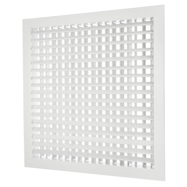 Uxcell 18" x 18" Difusor de Suministro de Aire Ajustable, Cubierta de Ventilación HVAC de Aluminio con Doble Deflexión para Pared Lateral, Techo, Piso, Sistema HVAC, Blanco