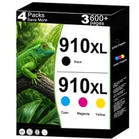Cartuchos De Tinta Kuf 910Xl De Alto Rendimiento, Paquete Combinado De 4 Unidades Hp 910