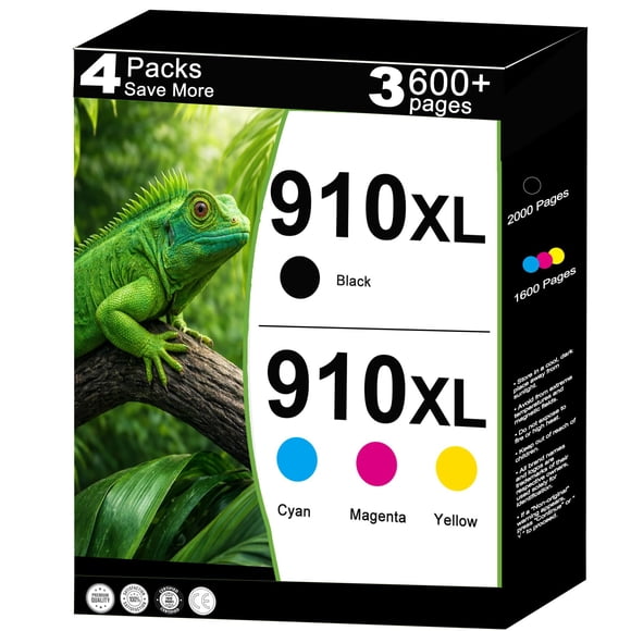 Cartuchos de tinta KUF 910XL de alto rendimiento, paquete combinado de 4 unidades HP 910