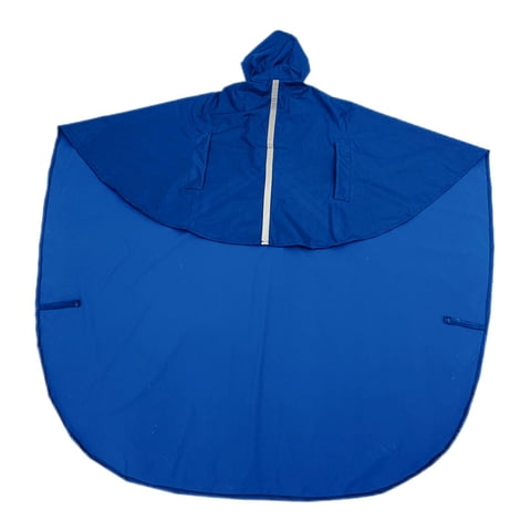 Magideal - Poncho Para Silla De Ruedas, Cierre De Cuello Seguro Con Capucha Con Tirarere Reflectante, Cubierta De Poliéster, Capa De Lluvia Impermeable , Azul