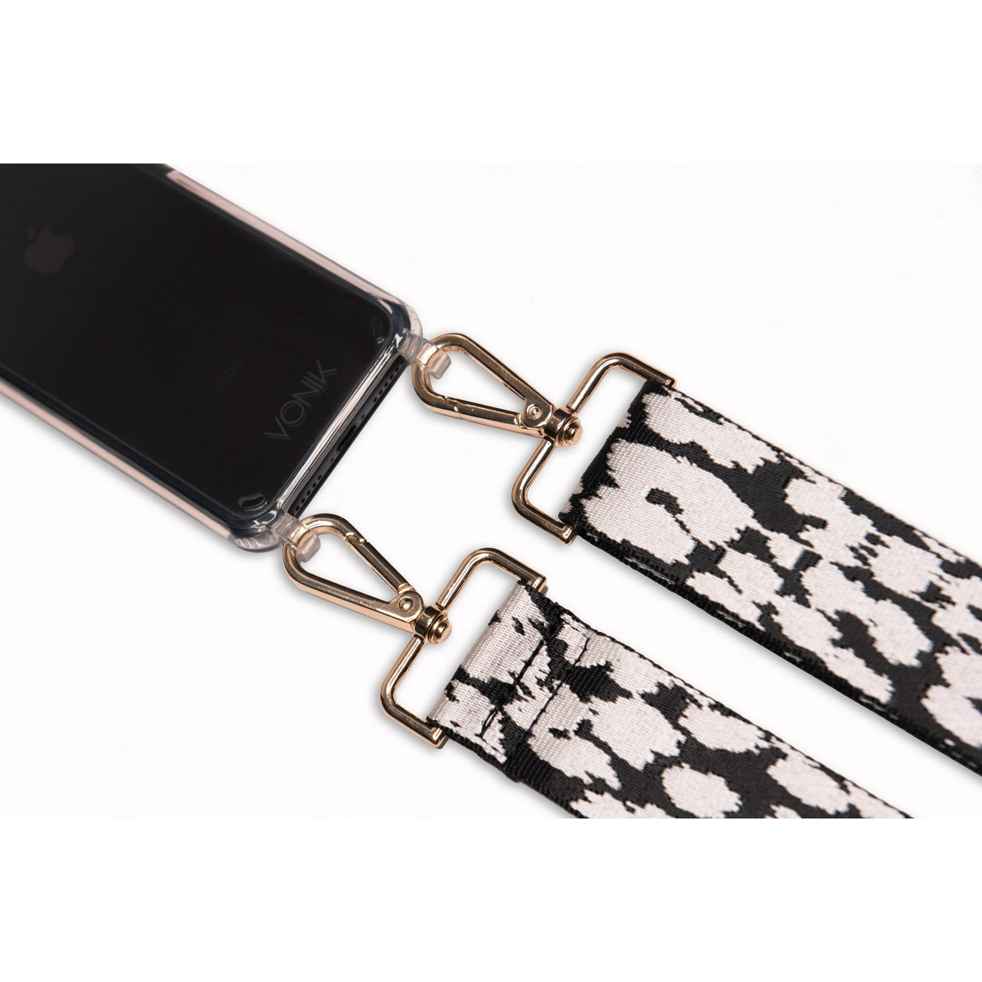 Vonik - Carcasa Transparente Con Strap White Cheetah Iphone 13 Mini