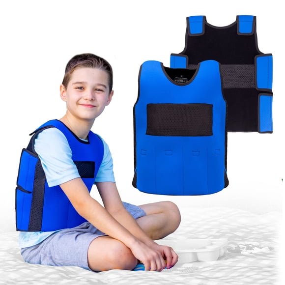 Chaleco pesado TED KANGAROO para niños de compresión sensorial azul