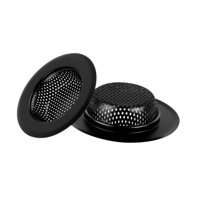 Magideal - Accesorio De Filtro Para Atrapar El Pelo, Tapón De Fregadero Redondo Eficaz Con Borde Ancho, Colador Para Fregadero De Cocina, Desagüe, Lavadero Y Bañ Negro