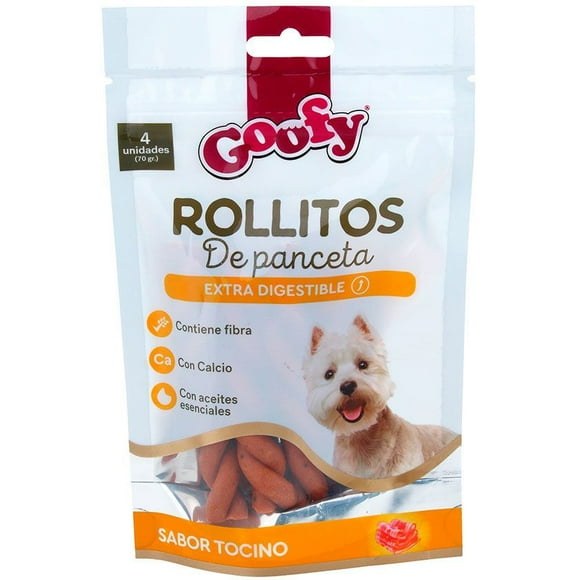 Snack Goofy Rollitos de Panceta Perro, 70gr