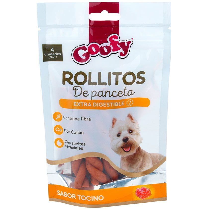 Snack Goofy Rollitos de Panceta Perro, 70gr