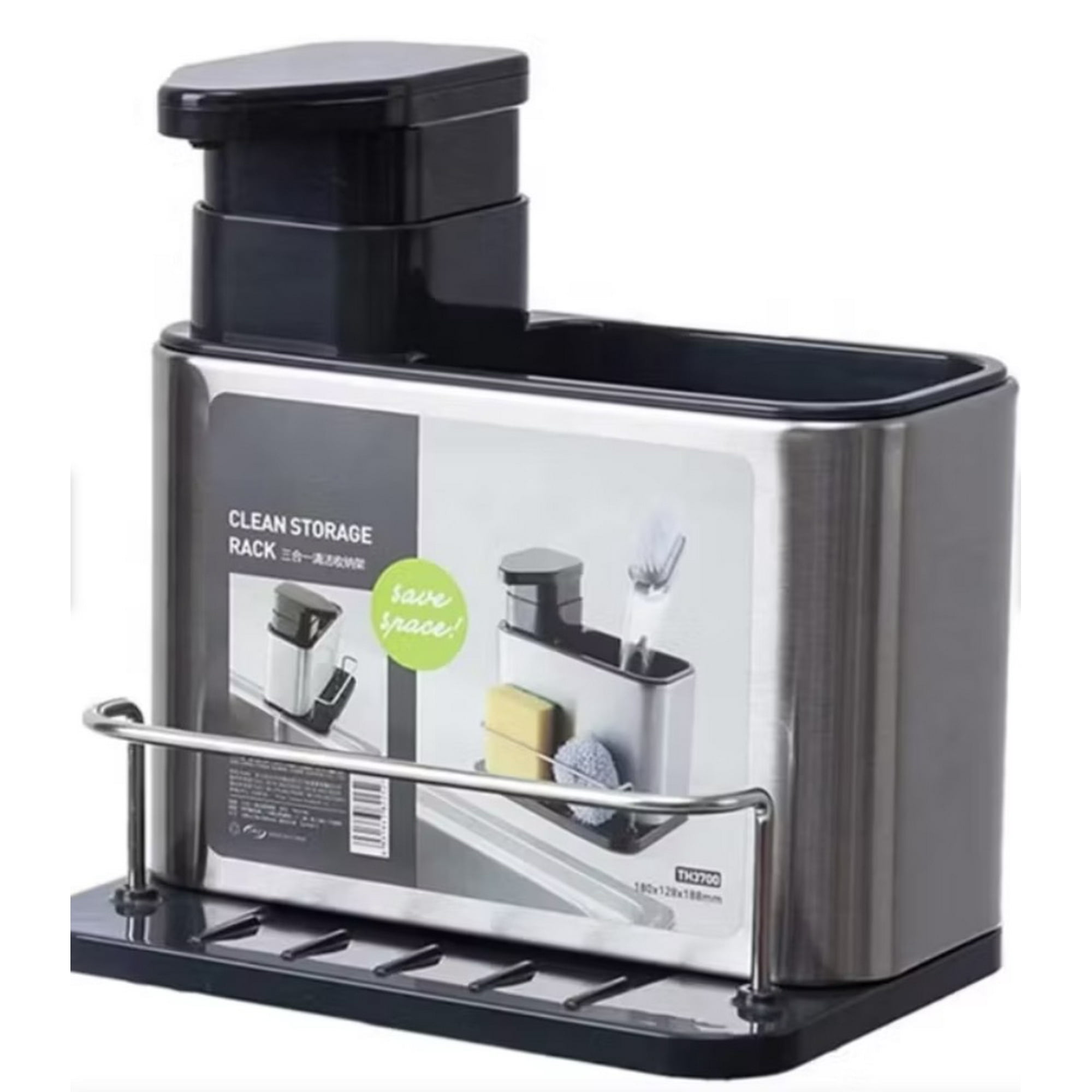 Tomasstore - Dispensador De Lavalozas Jabon Y Porta Eponja Inox