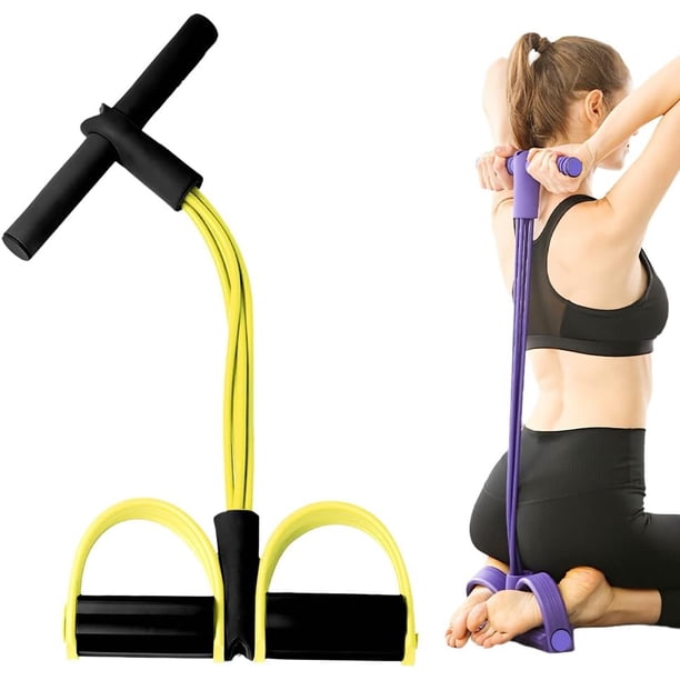 Banda resistencia tirador tobillo pedal 4 tubos entrenamiento hombre mujer gimnasio hogar
