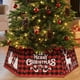 thumbnail image 1 of Cuello de árbol de Navidad, tela hexagonal a cuadros de búfalo cálido, 1 of 2