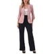 thumbnail image 2 of BLAZER DE SOLAPA INSPIRADORA CHIC para mujeres, mangas 3/4, bolsillo, traje de trabajo de un solo botón, S Rosa, 2 of 6