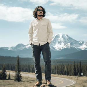 T-World - Camisa Outdoor Trekking Hombre Ripstop Protección Uv+50 Beige