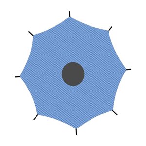 Ioensy - Cubierta De Sombra Para Trampolín Para Trampolín Redondo De 8 Postes, Toldo De Trampolín De Verano De 12 Pies