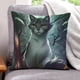 thumbnail image 1 of Gatos Guerreros Fundas de almohada de terciopelo con tema, regalos de funda de almohada, decoración para el hogar, cojín de lanzar, regalo de cumpleaños para fans y parejas.66*66cm., 1 of 6